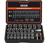 VEVOR Extractor de Pernos y Tuercas 29 Piezas Extractores de Pernos de 6 mm a 10 mm y 10,5 mm a 19 mm Herramientas de Extracción de Pernos Rotos de Acero CR-MO con Estuche para Quitar Pernos Rotos
