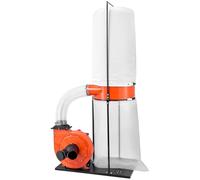 VEVOR Extractor de Polvo, 1868,91 m³/h, 2,5 Micras, Sistema de Recolección de Serrín de 1,5 HP con Bolsa de Polvo de 132,5 L y Bolsa de Filtro de 159 L, para Extracción de Virutas y Carpintería