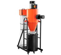 VEVOR Extractor de Polvo, Separador Ciclónico Inteligente de 1,5 HP con Bolsa de 47,32 L y Soporte, Sistema de Recolección de Polvo para Carpintería, Capacidad de Succión de Aire 1296,337 m³/h