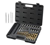 VEVOR Extractor de Tornillos y Pernos 48 piezas 13 Extractores de Tornillos 19 Extractores de Pernos 16 Brocas HSS Herramientas de Extracción de Tornillos Rotos con Estuche para Quitar Pernos Rotos