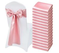 VEVOR Fajas de Satén para Silla 50 Piezas, Lazos para Sillas 275 x 17 cm, Bandas para Sillones de Material Suave, para Decoración de Bodas, Ceremonias, Fiesta de Nacimiento, Banquetes, Oro Rosa