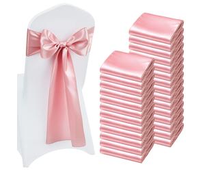 VEVOR Fajas de Satén para Sillas, 100 Piezas, y Moños, 7 x 108 Pulgadas, Decoración en para , Recepciones, Shower o Banquetes