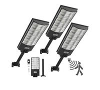 VEVOR Farolas Solares para Exteriores de 8000 W, 450 000 LM, Iluminación para Estacionamientos de Anochecer a Amanecer, con Sensor de Movimiento, Impermeable IP65, para Entrada de Vehículos, 3 uds