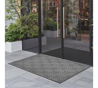 VEVOR Felpudo para Puerta de Entrada, para Interior y Exterior, Moderno y Elegante, con Reverso TPE, Resistente, Lavable, para Pasillo, Balcón y Garaje, Patrón Impreso, Gris, 1562 x 914 x 7 mm