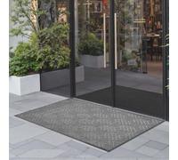 VEVOR Felpudo para Puerta de Entrada, para Interior y Exterior, Moderno y Elegante, con Reverso TPE, Resistente, Lavable, para Pasillo, Balcón y Garaje, Patrón Impreso, Gris, 1562 x 914 x 7 mm