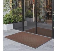 VEVOR Felpudo para Puerta de Entrada, para Interior y Exterior, Moderno y Elegante, con Reverso TPE, Resistente, Lavable, para Pasillo, Balcón y Garaje, Patrón Impreso, Marrón, 1194 x 889 x 7 mm