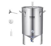 VEVOR Fermentador de Cerveza de 60L, Hervidor de Acero Inoxidable 304, Fermentador de Cubo de Cerveza para Elaboración de Cerveza, Suministros de Elaboración Casera con Base, 480 x 425 x 775 mm