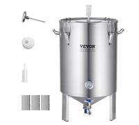 VEVOR Fermentador de Cerveza de 60L, Hervidor de Acero Inoxidable 304, Fermentador de Cubo de Cerveza para Elaboración de Cerveza, Suministros de Elaboración Casera con Base