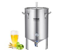 VEVOR Fermentador de Cerveza de 60L, Hervidor de Acero Inoxidable 304, Fermentador de Cubo de Cerveza para Elaboración de Cerveza, Suministros de Elaboración Casera con Base