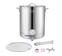 VEVOR Fermentador de Cerveza Tanque de Fermentación de Cerveza de Acero Inoxidable 60,6 L Base de Olla de 3 Capas Kit de Preparación Profesional con Termómetro Válvula de Bola Asas de Tapa Cervecería