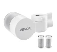 VEVOR Filtro de Agua de Fibra de Carbono para Grifo de Fregadero Purificador de Agua Horizontal 3 Modos Elimina Cloro Plomo con 3 Filtros Compatible con la Mayoría de Grifos de Cocina, Baño, Blanco