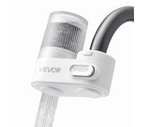 VEVOR Filtro de Agua de Fibra de Carbono para Grifo de Fregadero Purificador de Agua Vertical 2 Modos Elimina Cloro Plomo con 1 Filtro Compatible con la Mayoría de Grifos de Cocina, Baño, Blanco