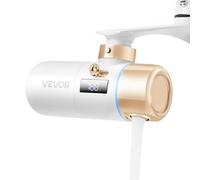 VEVOR Filtro de Agua para Cuidado de Piel para Grifo de Lavabo, Purificador de Grifo de Fregadero, 2 Modos de Microburbujas y Chorro de Agua, con 12 Adaptadores, para Cocina, Baño, Blanco y Dorado