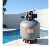 VEVOR Filtro de Arena de 535 mm y 189,3 LPM, para Piscinas Elevadas Enterradas, PE, con Válvula Multipuerto de 7 Vías, Retrolavado, Enjuague, Recirculación, Desagüe, Invierno y Modos Cerrados