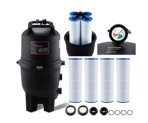 VEVOR Filtro de Piscina de Cartucho 40 m² Filtro de Piscina Enterrado Sistema de Filtración de Piscina sobre el Suelo con Filtro Mejorado a Prueba de Fugas para Jacuzzi, Spa, Piscina Inflable