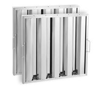 VEVOR Filtro Deflector Campana Comercial de Cocina de Restaurante de Acero Inoxidable para Campanas Extractoras de Cocina Comerciales con Clasificación Grasa, 4 Ranuras, Paquete 2, 493 x 493 x 45 mm