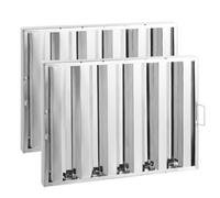 VEVOR Filtro Deflector de Campana Comercial de Cocina Restaurante de Acero Inoxidable para Campanas Extractoras de Cocina Comerciales con Clasificación Grasa, 5 Ranuras, Paquete 2, 622 x 493 x 45 mm