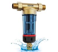 VEVOR Filtro Giratorio, Filtro de Sedimentos de 40 Micrones para Agua de Pozo de Alto Flujo, para Sistemas de Filtración de Agua de Toda la Casa, Filtro de Sedimentos de Agua de Pozo 153 x 66 x 210 mm