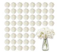 VEVOR Flores Artificiales, 65 Hortensias Artificiales de Seda Blanca de Aspecto Real a Granel, Artificiales Blancas con Tallos para Ramos de Boda, Centros de Mesa y Decoración de Mesas de Fiesta