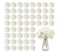 VEVOR Flores Artificiales, 65 Hortensias Artificiales de Seda Blanca de Aspecto Real a Granel, Artificiales Blancas con Tallos para Ramos de Boda, Centros de Mesa y Decoración de Mesas de Fiesta