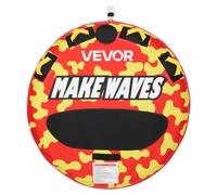 VEVOR Flotador de Arrastre Inflable para Deportes Acuáticos 130 cm, Flotador Remolcable Carga de 154 kg para 2 Personas, con Cubierta de Nailon, Almohadilla Antideslizante, Asas Acolchadas, Rojo