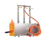 VEVOR Forja de gas propano portátil, horno de forja de 3 quemadores, temperatura máxima de 1427 ℃, fabricación de cuchillos y forja de metales, para cuchillos herreros, plateado