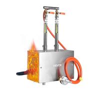 VEVOR Forja de propano portátil, horno de forja de gas con 2 quemadores, 1427 °C, forma cuadrada, de acero inoxidable, para cuchillería, joyería, marejalería, taller, trabajo del metal, uso exterior