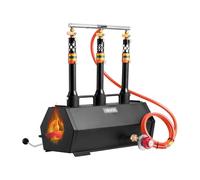 VEVOR Fragua Portátil de Propano, Horno de Herrero Hexagonal con 3 Quemadores, 1427 °C, para Fabricación de Cuchillos, Herrería, Herramientas y Equipos para Forjar Acero Laminado en Frío, Negro