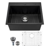 VEVOR Fregadero Cocina de Granito de Un Seno Estilo Rústico 635 x 559 x 254 mm