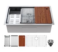VEVOR Fregadero de Cocina 76,2x48,3x23 cm, Fregadero Bajo Encimera de Acero Inoxidable Fregadero Bajo Encimera con Accesorios para Borde, Fregadero para Lavavajillas Doméstico para Estación de Trabajo