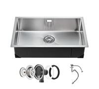 VEVOR Fregadero de Cocina bajo Encimera Acero Inoxidable 304, Lavabo de Granja de Un Solo Tazón con Accesorios, Fregaderos de Lavavajillas Domésticos para RV, Cocina de Preparación, 760 x 430 x 190 mm