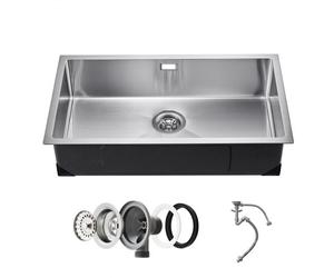 VEVOR Fregadero de Cocina bajo Encimera Acero Inoxidable 304, Lavabo de Granja de Un Solo Tazón con Accesorios, Fregaderos de Lavavajillas Domésticos para RV, Cocina de Preparación, 760 x 430 x 190 mm