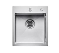 VEVOR Fregadero de Cocina de Acero Inoxidable 304 con Montaje Superior, Lavabo de Granja de Un Solo Tazón con Accesorios, para RV, Cocina de Preparación, Lavadero, Bar, 400 x 450 x 190 mm, Plata