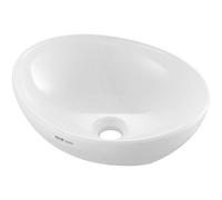 VEVOR - Fregadero ovalado, encimera de lavabo de 16 x 13.4 pulgadas, fregaderos de baño de cerámica blanca encima del mostrador, fregadero con estilo moderno, bien empaquetado para baño, hotel,