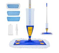 VEVOR Fregona en Aerosol, 11,5 x 38 x 123 cm, con 3 Mopas Lavables y Reutilizables, Depósito de Agua Recargable de 800 ml y Función de Pulverización para Limpiar Suelos de Baldosas/Vinilo/Madera