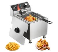 VEVOR Freidora Comercial Eléctrica Banco 3100 W 11,5 L 275 x 415 x 370 mm Plata