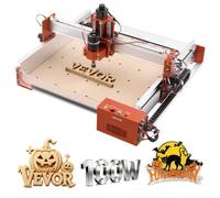 VEVOR Fresadora CNC de Grabado en Madera 3 Ejes, 100 W, con Husillo, Área de Trabajo 40 x 40 x 9,5 cm, Riel Lineal y Estructura de Aleación de Aluminio, para Tallado y Corte de Madera y Acrílico