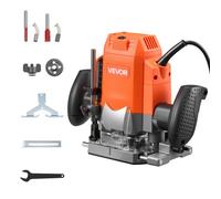 VEVOR Fresadora de Madera 1,6HP 1200W, Rebajadora Eléctrica de 6 Velocidades Variables, Arranque Suave, con Base de Inmersión, Fresadora de Cantos para Carpintería, Proyectos de Bricolaje, con Cable