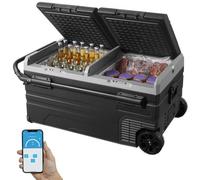 VEVOR Frigorífico Portátil para Coche Mini Nevera con Ruedas 95 L Doble Zona