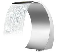 VEVOR Fuente Cascada para Piscina Acero Inoxidable, Fuente Estanque con Tamaño de 30 x 60 x 45 cm, Fuentes de Piscina de Plata, Diseño Curvo, Alta Resistencia para Estanque de Jardín o Piscinas