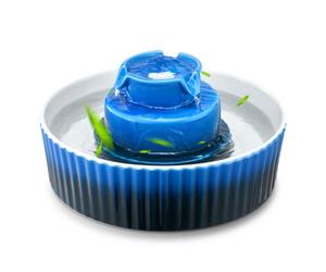 VEVOR Fuente de Agua de Cerámica para Gatos 2,1 L Diseño de Cupcake Dispensador de Agua de Porcelana con Bomba Ultrasilenciosa Sistema de Filtración Multicapa, para Gatos, Perros, Mascotas, Azul