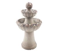VEVOR Fuente de Agua para Exteriores, 927 mm de Altura, Fuente de Cascada de 2 Niveles de Fibra de Vidrio y Resina con Base de Roca y Bomba para Jardín, Patio, Decoración del Hogar,Gris Roca