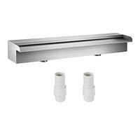 VEVOR Fuente de Cascada de Acero Inoxidable 60 x 11.4 x 7.8 CM Cascada de Agua de Acero Inoxidable Fuente de Cascada Cascada Agua Acero Inoxidable Fuente Rectangular para Piscina