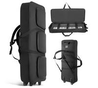 VEVOR Funda Acolchada Portátil para Teclado de Piano Eléctrico, 49-61-88 Teclas, 104 x 43 x 13 cm, Bolsa para Teclado con Asas y Ruedas, Tela 1680D Impermeable, para Transporte de Instrumentos, Negro