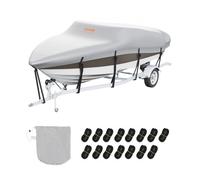 VEVOR Funda Impermeable para Barco, 609-670 cm de Largo, 254 cm de Ancho, 600D Oxford V-Hull, Funda Protectora para Barco, Anti-UV con Bolsa de Amarre, lancha motora, yate de Remolque