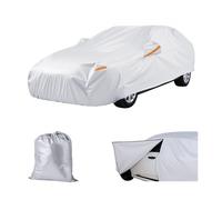 VEVOR Funda Integral para Sedán Europeo de Tamaño Completo, Protección contra el Sol, la Lluvia y el Viento, con Cremallera en la Puerta y Forro de Algodón, Color Plateado, 5150 x 2450 x 1150 mm