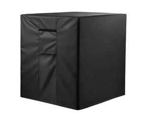 VEVOR Funda para Aire Acondicionado, 914 x 914 x 1010 mm, Poliéster Impermeable de Tres Capas, Cordón en La Parte Inferior con Clips de Resorte, Universal, para Exteriores, Color Negro, 4 Lados