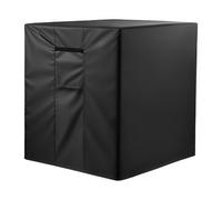 VEVOR Funda para Aire Acondicionado, 960 x 960 x 1010 mm, Poliéster Impermeable de Tres Capas, Cordón en La Parte Inferior con Clips de Resorte, Universal, para Exteriores, Color Negro, 4 Lados