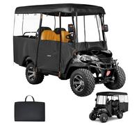 VEVOR Funda para Carrito de Golf 420D para 2+2/4 Plazas, Cubierta Impermeable 2,2 m con Revestimiento de PVC, Ganchos Antiviento, Ventana Frontal, Puertas Enrollables Compatible con EZGO Yamaha Honda