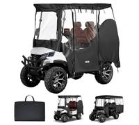 VEVOR Funda para Carrito de Golf 600D para 2/2+2 Plaza, Cubierta Impermeable 1,83 m con Revestimiento de PVC, Puertas Enrollables, Ganchos Antiviento, Ventana Frontal Compatible con Honda EZGO Yamaha